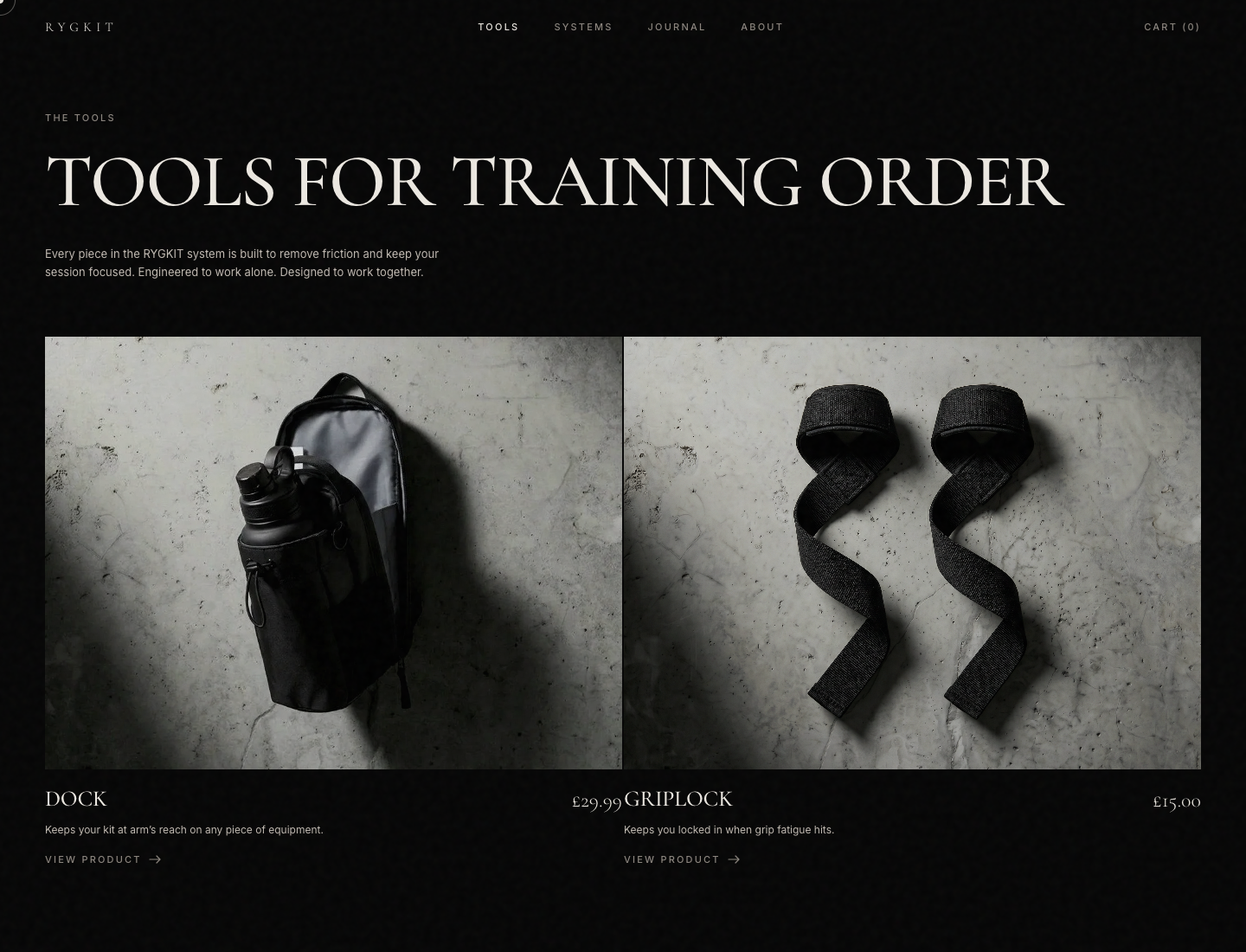 RYGKIT e-commerce website homepage — Every era has its tools